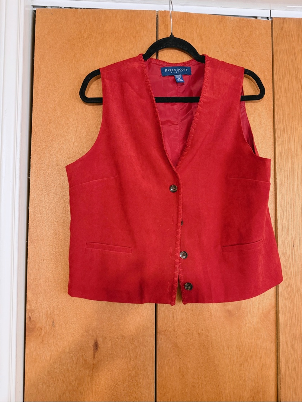 Vintage Suede Karen Scott Buttoned Vest